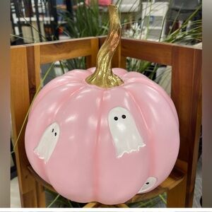 Pink Halloween Ghost Pumpkin 🎃🩷👻 Resin Tabletop Decor NEW Viral Pinkoween